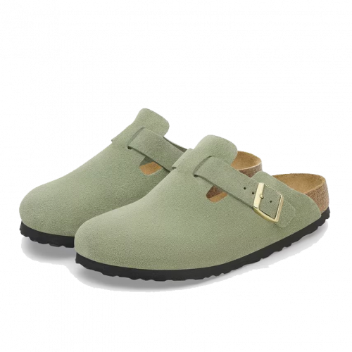 Сандали Birkenstock Boston Suede Leather Green Tea