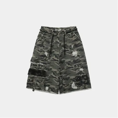 Шорты MoroMoro Cargo Distressed Shorts Military Green