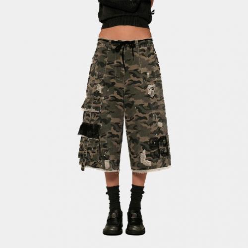 Шорты MoroMoro Cargo Distressed Shorts Military Green