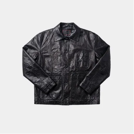 Куртка Algebraic Average Vintage Leather Oversized Jacket Black