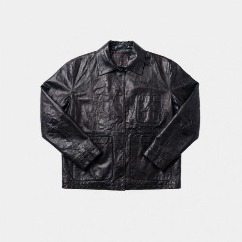 Куртка Algebraic Average Vintage Leather Oversized Jacket Black