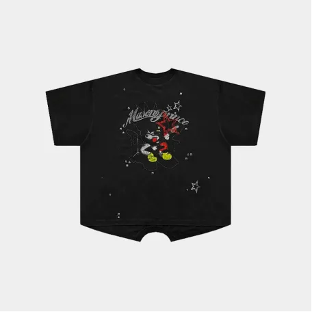 Футболка MasonPrince Grunge Rock Graphic Rhinestone T-Shirt Black