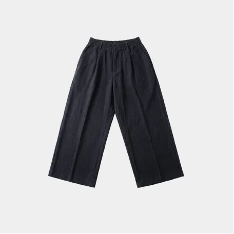 Брюки MasonPrince Wide-Leg Plated Trousers Grey