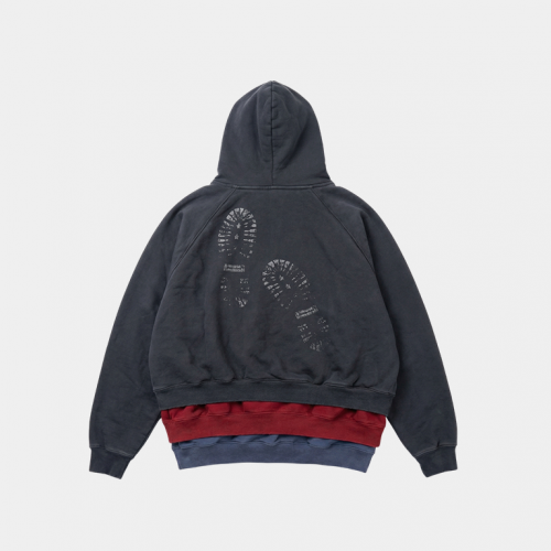 Худи MasonPrince Multi-Layer Hoodie Sweatshirt Washed Black