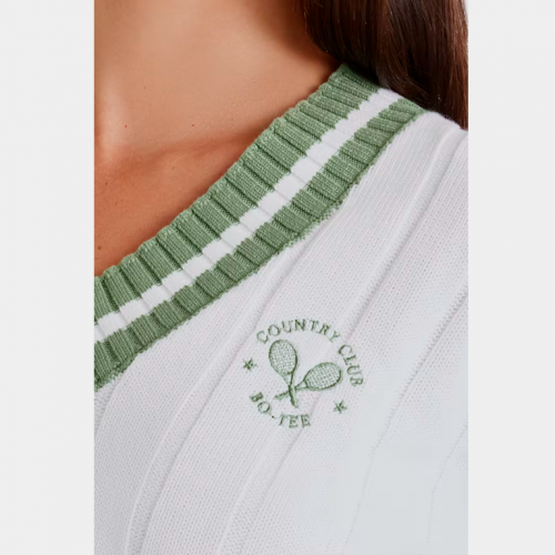 Джемпер Bo+Tee Cropped Knit Jumper Green Ivory