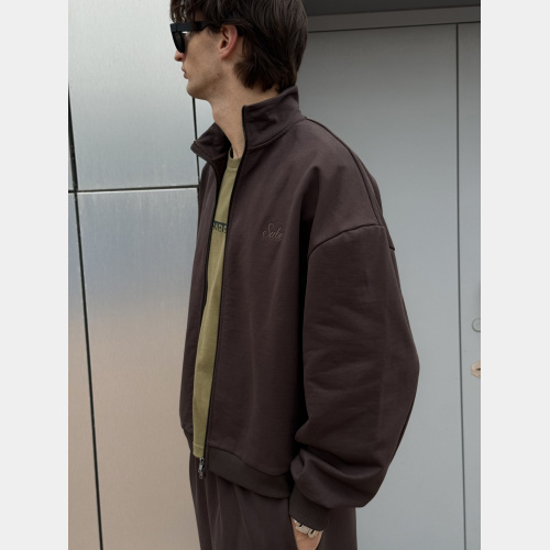Анорак на молнии Sabe Full Zip-Up Sweatshirt Brown