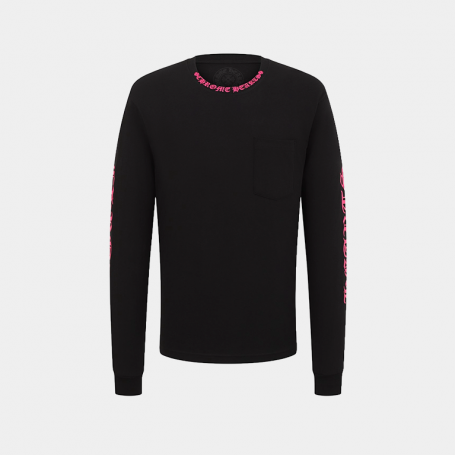 Лонгслив Chrome Hearts Pink Neck Logo Long-Sleeve Black