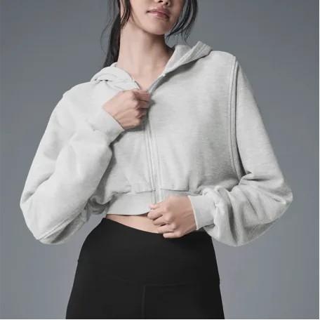 Зип-худи Alo Yoga Sweet Escape Zip Up Hoodie Athletic Heather Grey