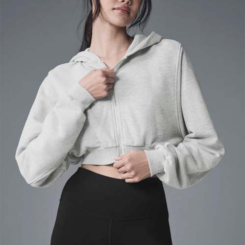 Зип-худи Alo Yoga Sweet Escape Zip Up Hoodie Athletic Heather Grey