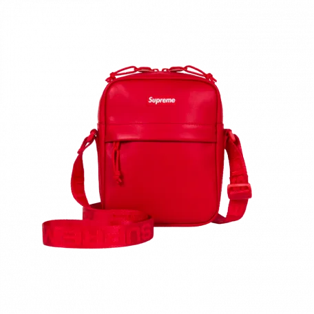Supreme Shoulder Leather Bag Red