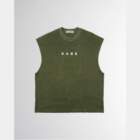 Футболка без рукавов Sabe Sleeveless T-shirt White Logo Green