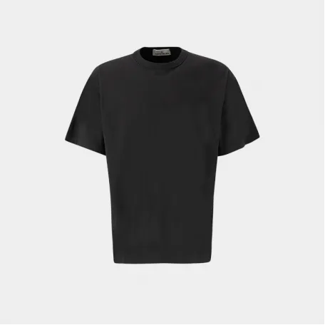 Футболка Stone Island Garment Dyed Embroidered Logo Black