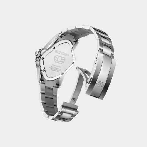 Часы LAARVEE PEA001 Silver Precision Steel: Yellow Ceramic Bezel & Yellow Dial