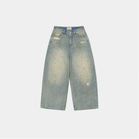 Джинсы Trendt Vision Repaired Construction Denim Jeans Blue