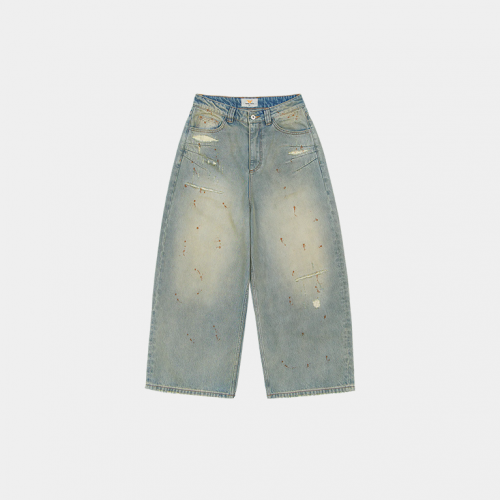 Джинсы Trendt Vision Repaired Construction Denim Jeans Blue