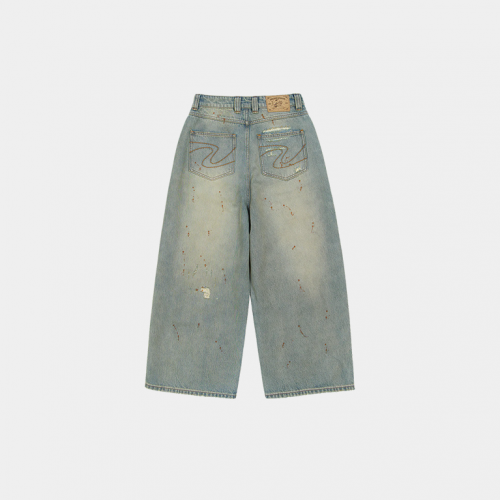 Джинсы Trendt Vision Repaired Construction Denim Jeans Blue