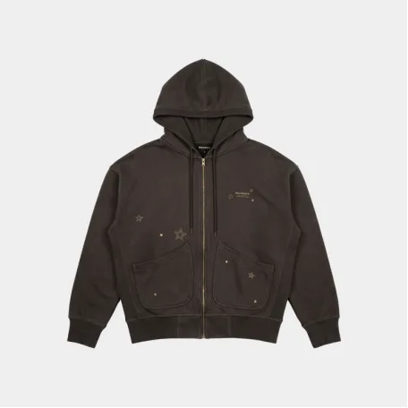 Зип-худи MoroMoro Embroidered Star Stud Hoodie Brown
