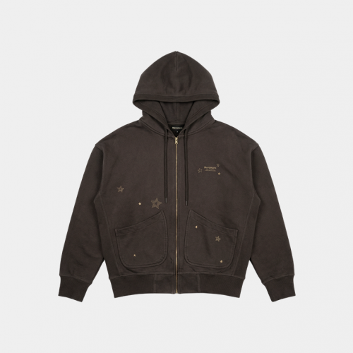 Зип-худи MoroMoro Embroidered Star Stud Hoodie Brown
