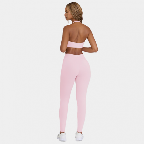 Леггинсы Bo+Tee Ruched Mid-Rise Leggings Pale Pink