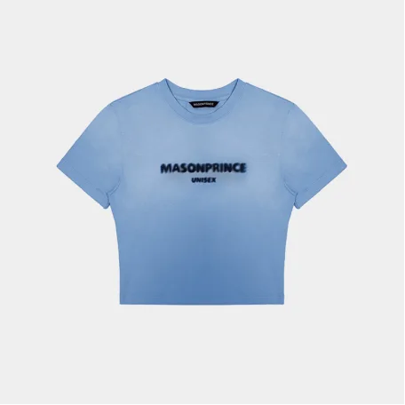 Футболка MasonPrince T-Shirt Crop Embroidered Logo Blue