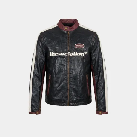 Куртка MasonPrince Vintage Racing Leather Jacket Black