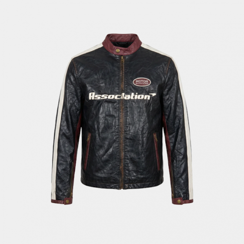 Куртка MasonPrince Vintage Racing Leather Jacket Black