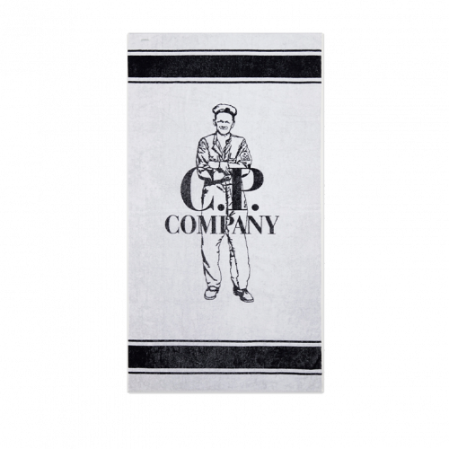 C.P.Company British Sailor Graphic Towel Beach White/Navy