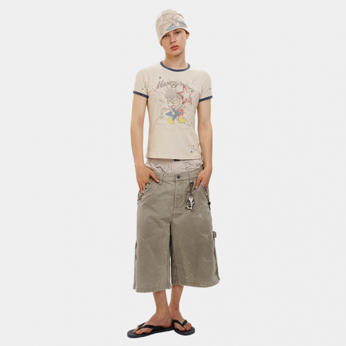 Шорты MasonPrince Paint Splatter Distressed Shorts Grey
