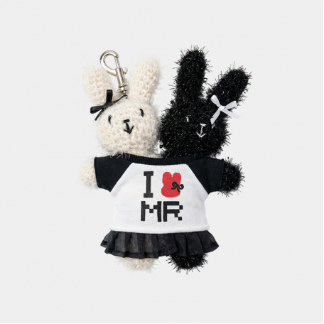 Брелок MoroMoro Twins Rabbits Keychain Black White