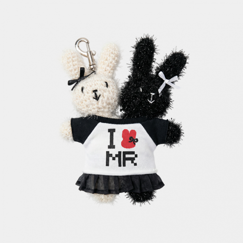 Брелок MoroMoro Twins Rabbits Keychain Black White