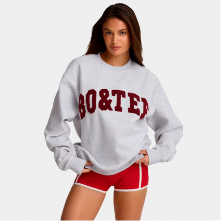 Свитшот Bo+Tee Oversized Crew Neck Sweatshirt Heather Grey