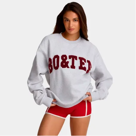 Свитшот Bo+Tee Oversized Crew Neck Sweatshirt Heather Grey