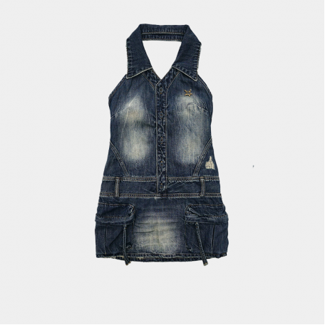 Платье MoroMoro Halter Denim Mini Dress Navy