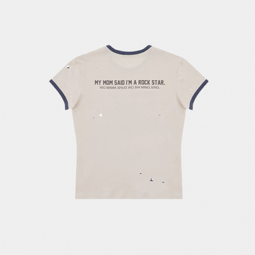 Футболка MasonPrince Grunge Rock Slim Fit Ringer T-Shirt White