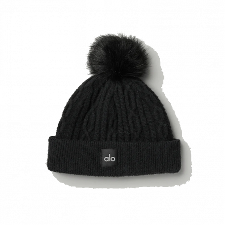 Alo Yoga Cable Knit Beanie Black