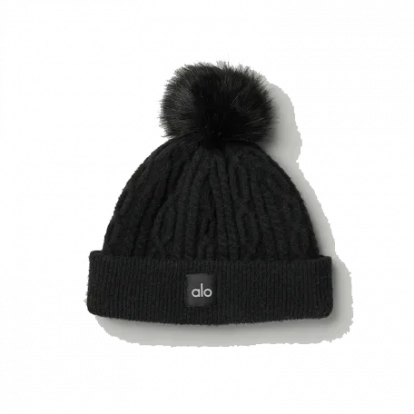 Alo Yoga Cable Knit Beanie Black