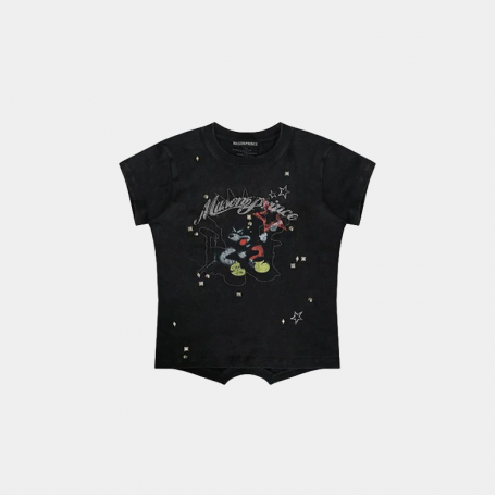 Футболка MasonPrince Grunge Rock Slim Fit Ringer T-Shirt Black