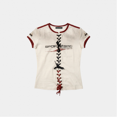 Футболка MasonPrince Lace-Up Slim Fit T-Shirt White