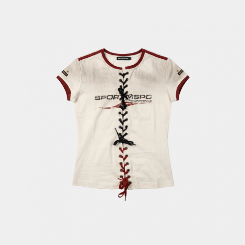 Футболка MasonPrince Lace-Up Slim Fit T-Shirt White