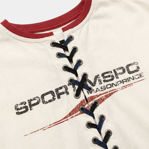 Футболка MasonPrince Lace-Up Slim Fit T-Shirt White
