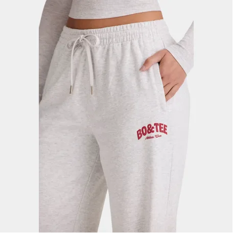 Штаны Bo+Tee Mid-Rise Wide-Leg Joggers Grey Marl
