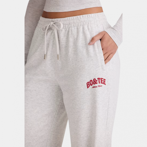 Штаны Bo+Tee Mid-Rise Wide-Leg Joggers Grey Marl