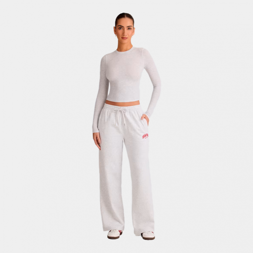 Штаны Bo+Tee Mid-Rise Wide-Leg Joggers Grey Marl