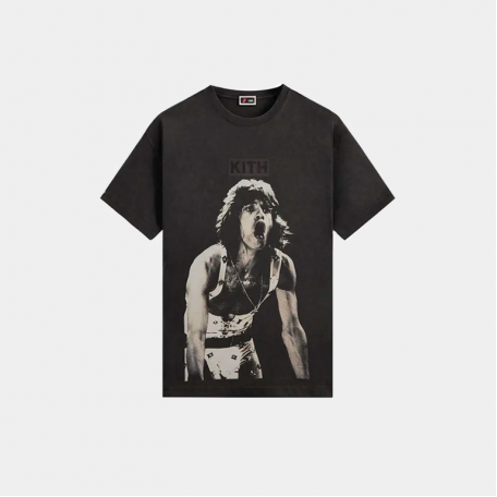 Футболка Kith x The Rolling Stones Mick Jagger Concert Photo Vintage Tee Black