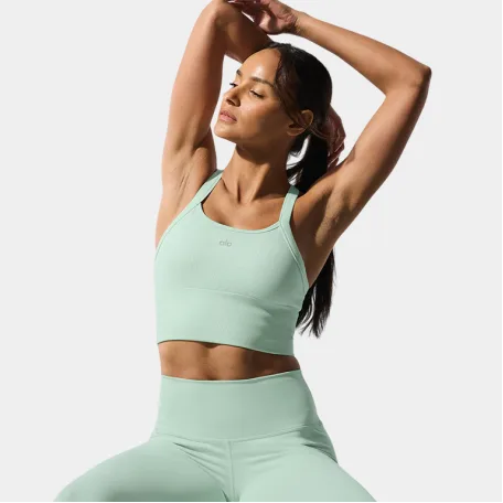 Бра Alo Yoga Seamless Ribbed Favorite Bra Tank Spearmint