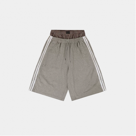 Шорты MasonPrince Layered Plaid Waistband Track Shorts Grey