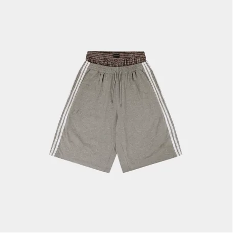 Шорты MasonPrince Layered Plaid Waistband Track Shorts Grey