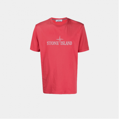 Футболка Stone Island Stitches Logo Sleeve T-Shirt Coral