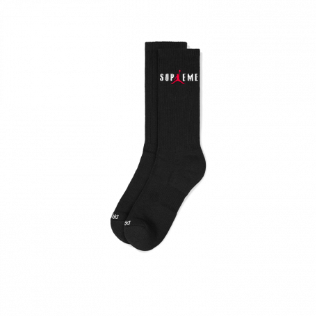 Supreme x Jordan Crew Socks (2 Pack) Black