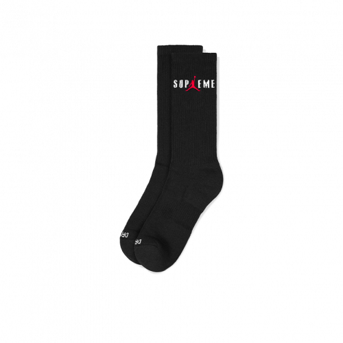Supreme x Jordan Crew Socks (2 Pack) Black